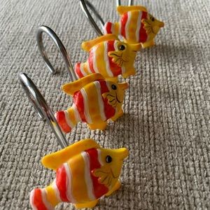 Decorative fish shower curtain hooks